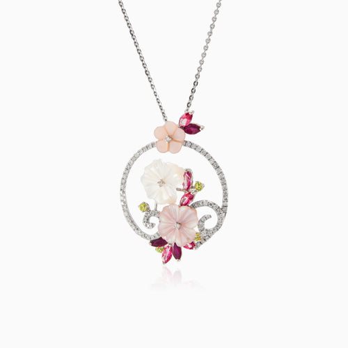 Flower circle pendant
