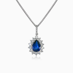 Royal pear sapphire necklace