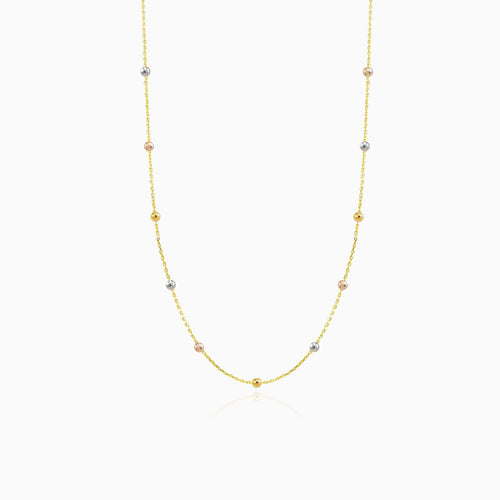 Minimalistický trojbarevný zlatý náhrdelník