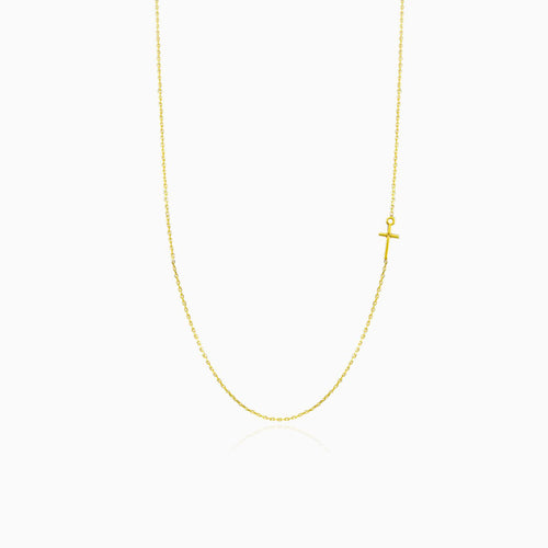 Minimalistický zlatý křížkový náhrdelník