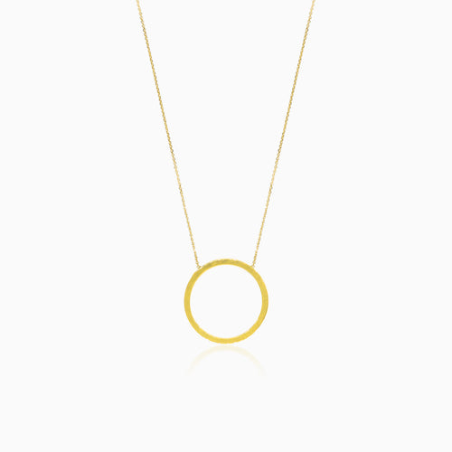 Plain circle yellow gold necklace