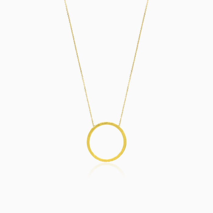 Plain circle yellow gold necklace