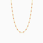 Minimalistic gold coral necklace