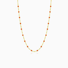 Minimalistic gold coral necklace