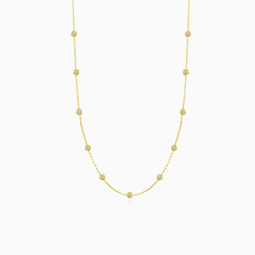 Minimalistický zlatý náhrdelník s kubickou zirkonií
