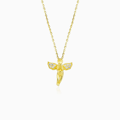 Zlatý náhrdelník ve tvaru anděla