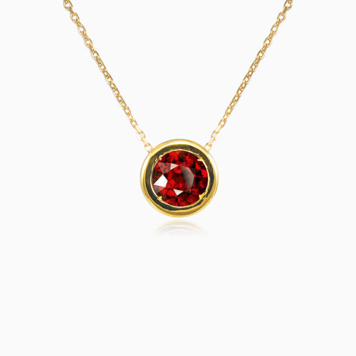 Zlatý náhrdelník s lunetovým granátem