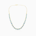 Opal gold and cubic zirconia necklace