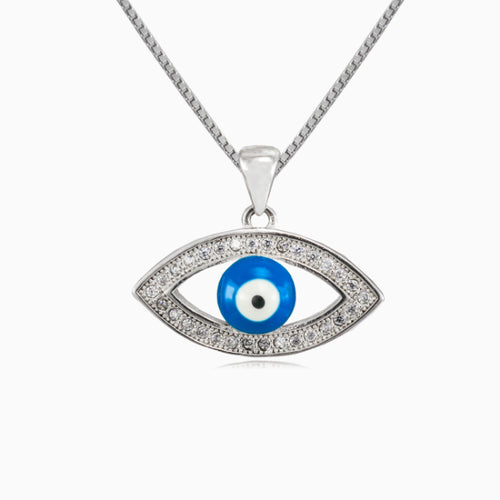 Silver evil eye pendant