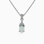 Cubic zirconia white opal pendant