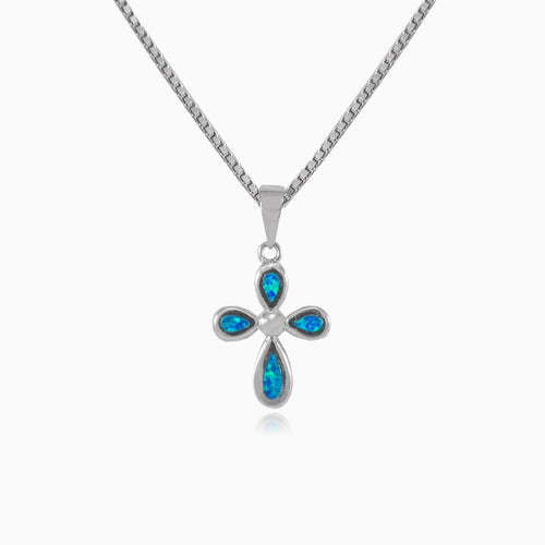 Decorative blue opal cross