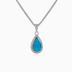 Blue opal drop pendant