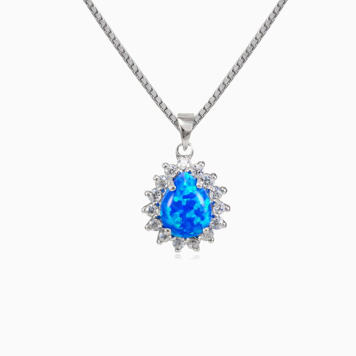 Pear blue opal pendant
