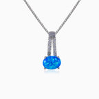 Symmetric blue opal pendant