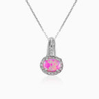 Rose opal silver pendant