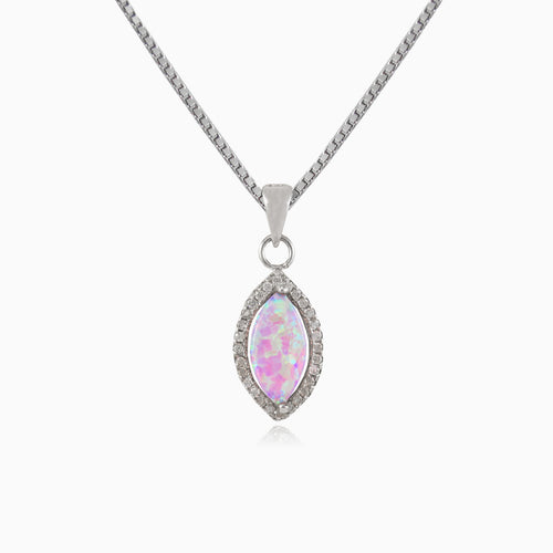 Marquise pink opal pendant