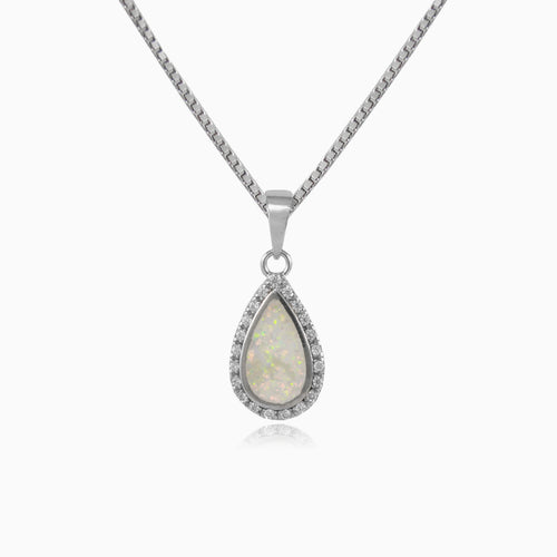 White opal drop pendant