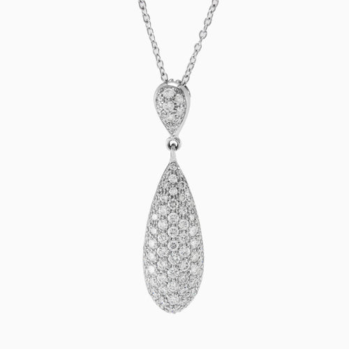 Pavé tear-drop pendant