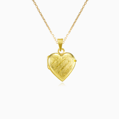 Gold heart locket pendant