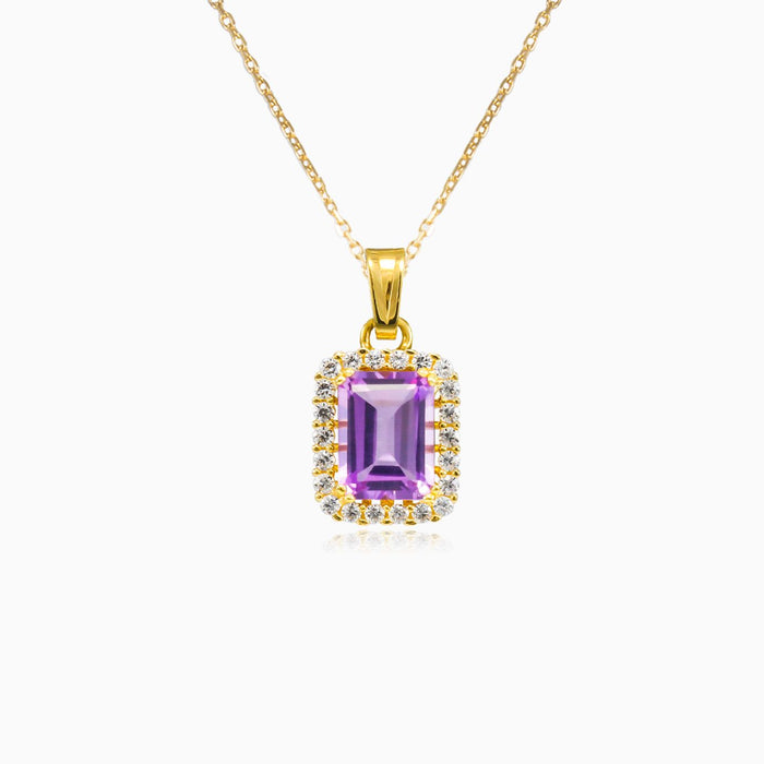 Halo-Anhänger mit Smaragd und Amethyst
