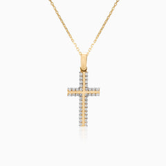 Zlatý křížek s kubickou zirkonií
