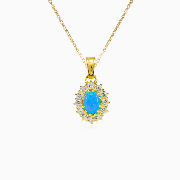 Colgante real de oro con ópalo azul