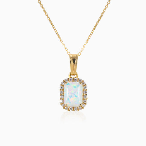 Rectangle opal pendant