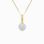 Accent gold white opal pendant