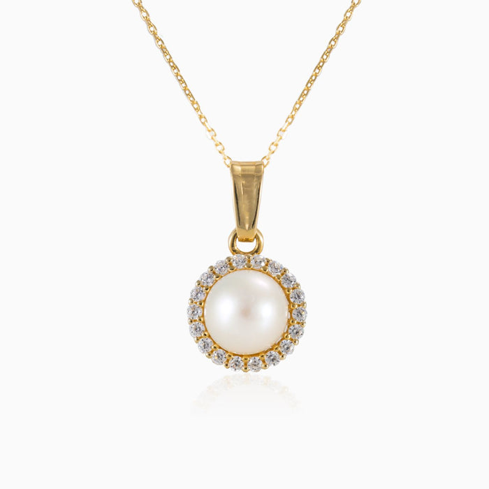 Colgante de perla con halo