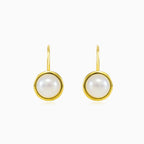 Simple gold pearl earrings