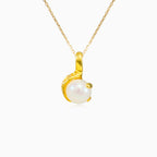 Unique white pearl cubic zirconia pendant