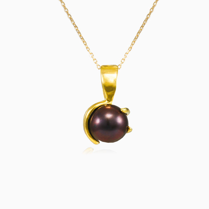 Unique black pearl cubic zirconia pendant