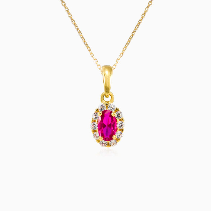 Colgante de rubí ovalado en oro