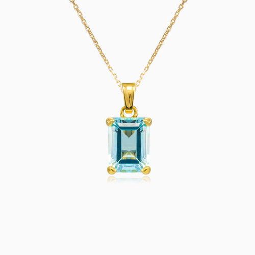 Blue topaz gold pendant
