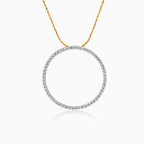 Diamond open circle pendant