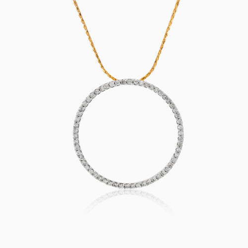 Diamond open circle pendant