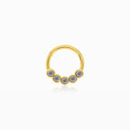 Zirkonový prstenec zlatý piercing