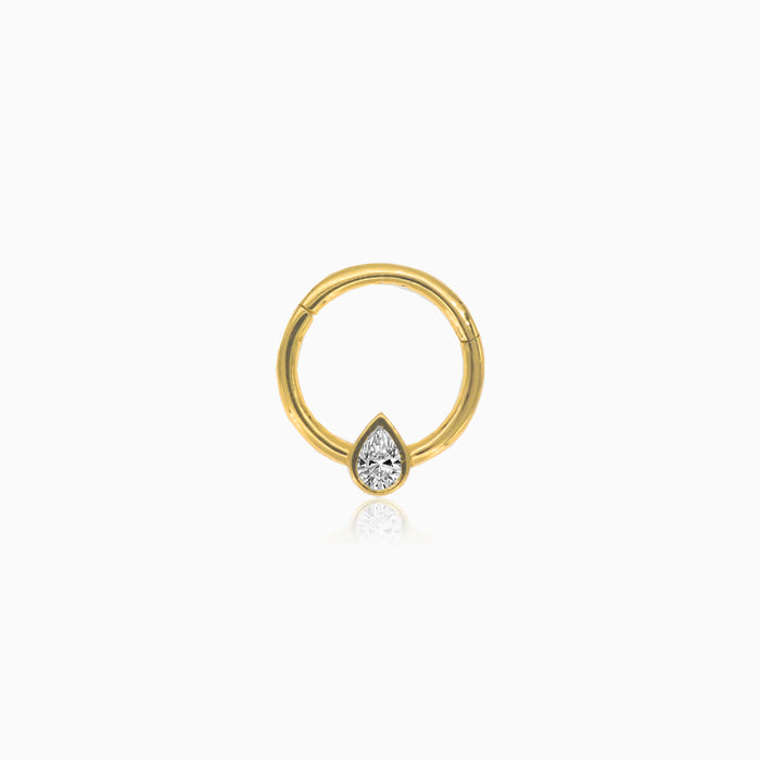 Teardrop hoop gold piercing