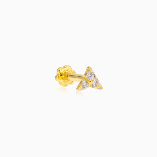 Triangle gold ear piecing