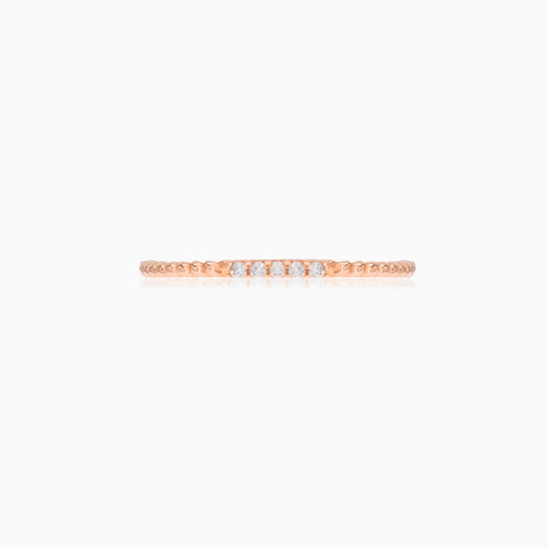 Tiny twisted rose gold ring