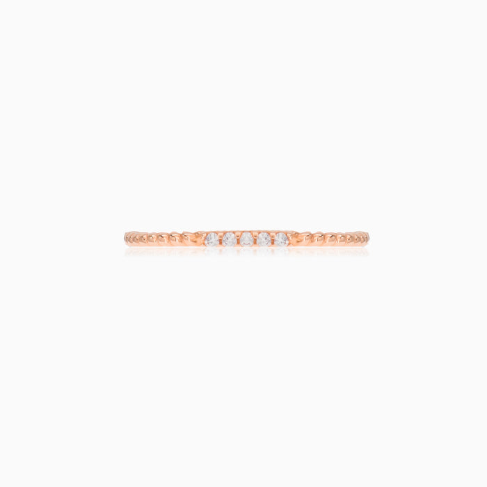 Tiny twisted rose gold ring