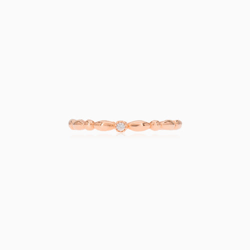 Zirkonový prsten z růžového zlata