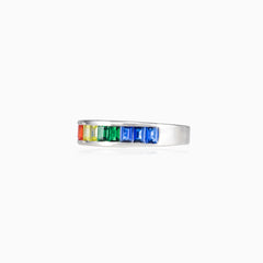 Rainbow baguette ring