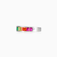 Rainbow baguette ring
