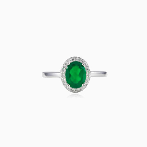 Soft green quartz ring