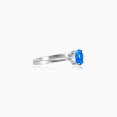 Thin blue opal ring