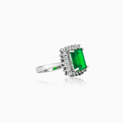 Rectangle jade ring