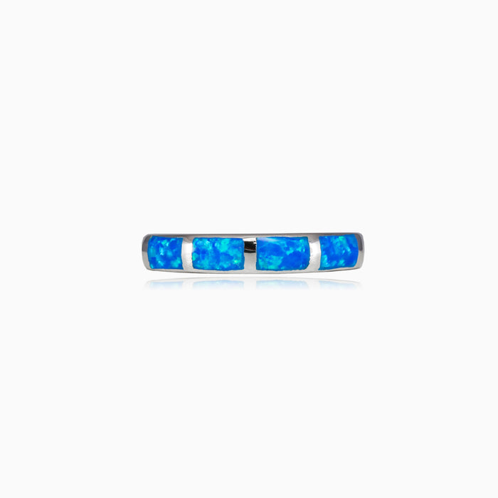 Blue opal band ring