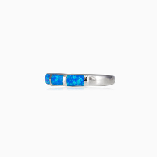 Blue opal band ring