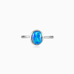 Simple blue opal ring